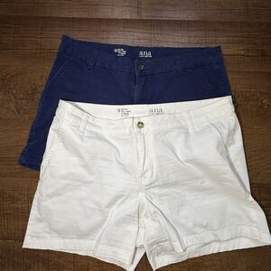 Lot x2 a.n.a Woman Mid Rise Twill Shorts 5" Inseam Size 14 Summer Shorts
